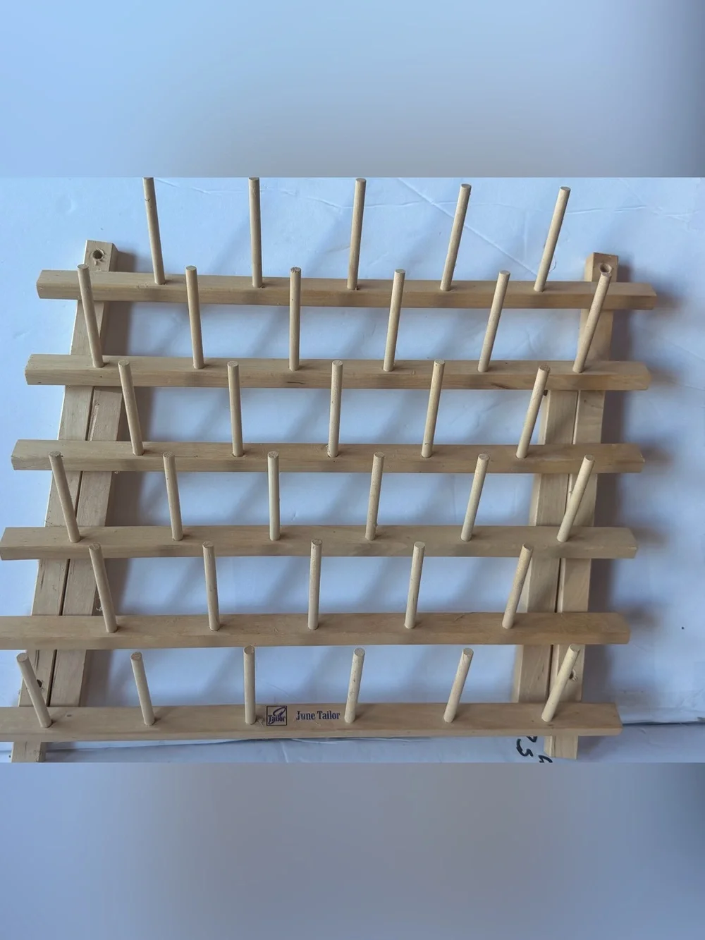 Natural Wood Multi-Peg Wall Rack